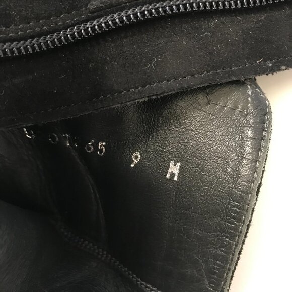 Stuart Weitzman Wedge Ankle Booties Boots Womens 9 Black Suede Heels Criss Cross - Picture 9 of 12